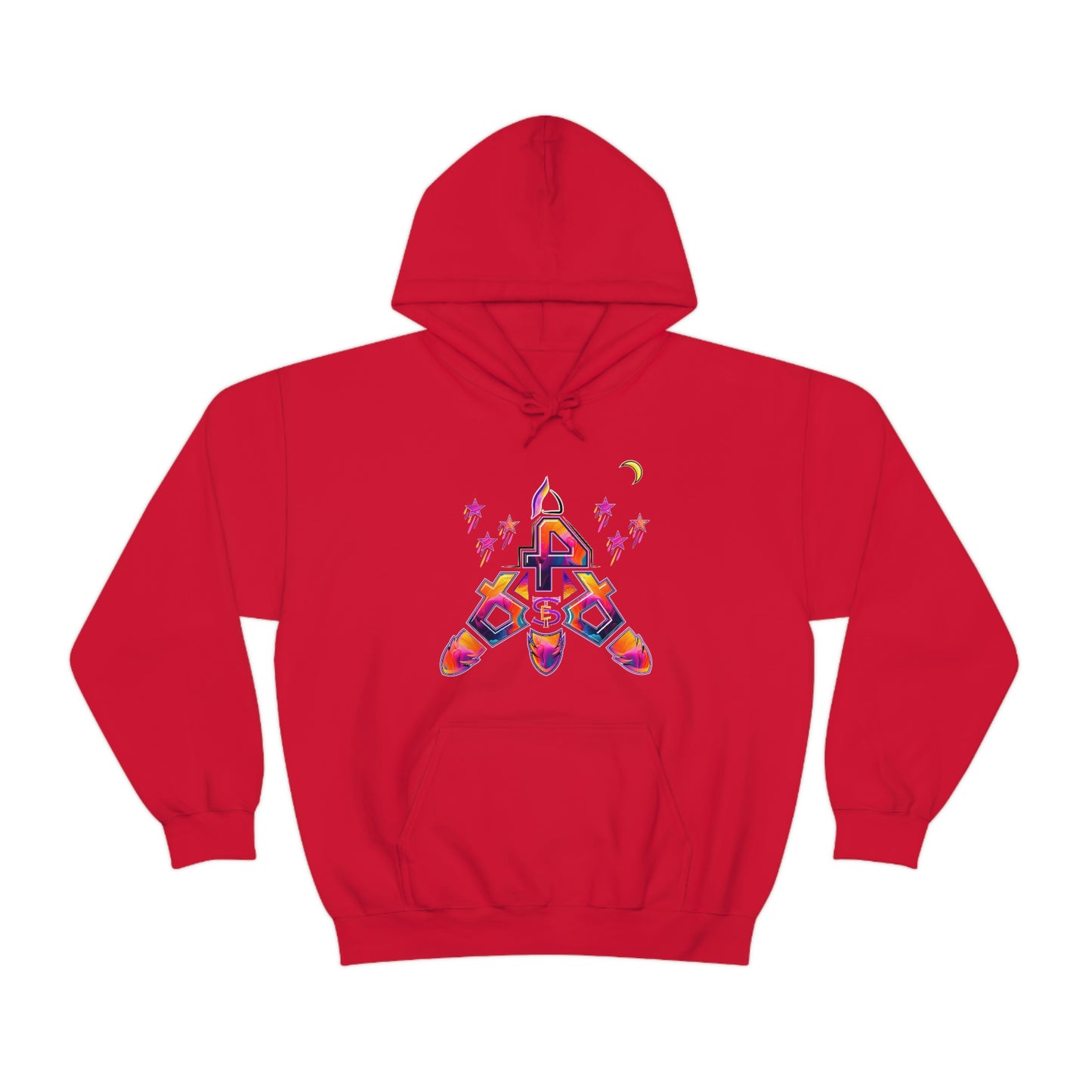 (STE) Logo TAKEOFF Rocket on back. Unisex Heavy Blend™ Hooded Sweatshirt