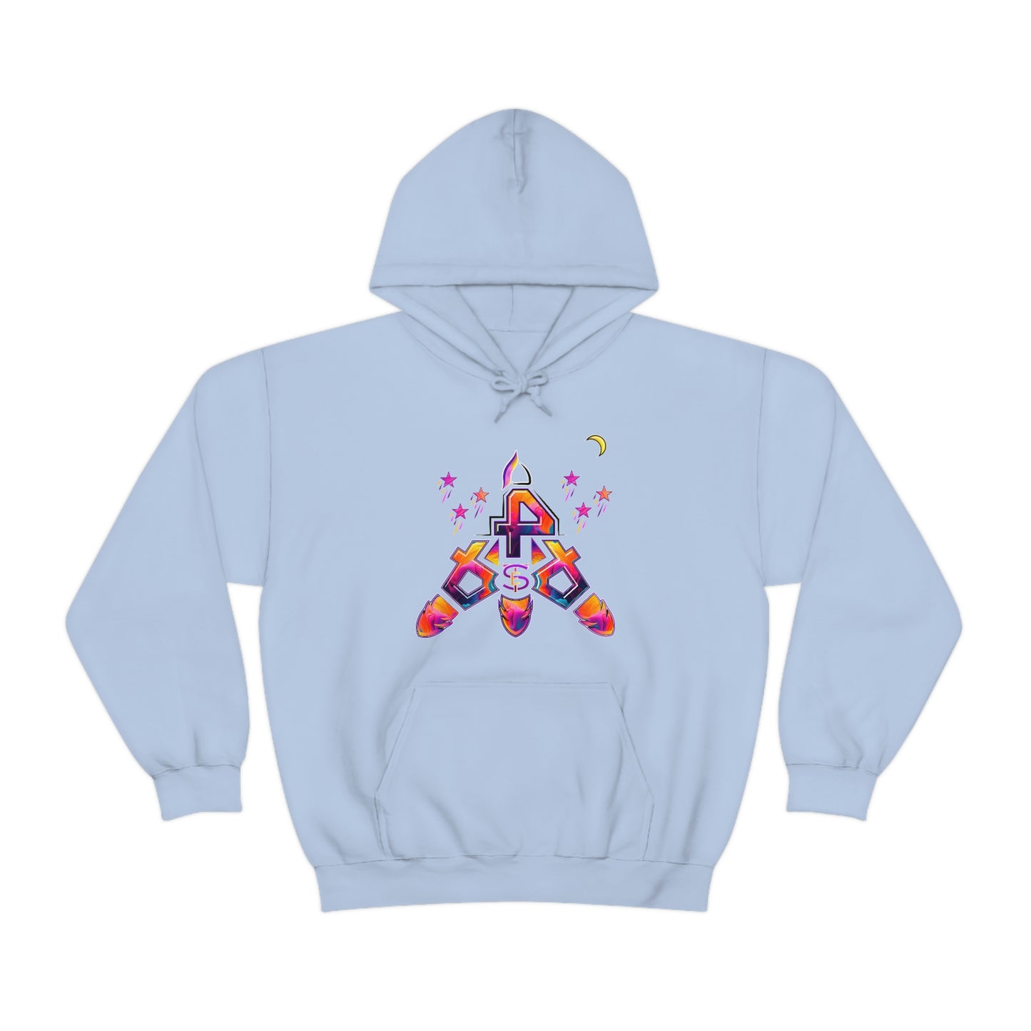 (STE) Logo TAKEOFF Rocket on back. Unisex Heavy Blend™ Hooded Sweatshirt